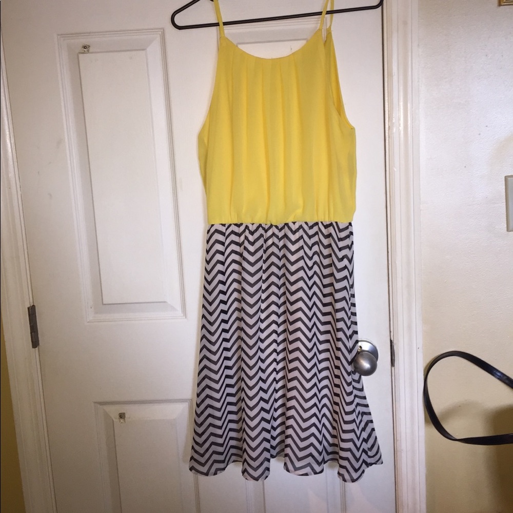 Yellow Chevron Sun Dress